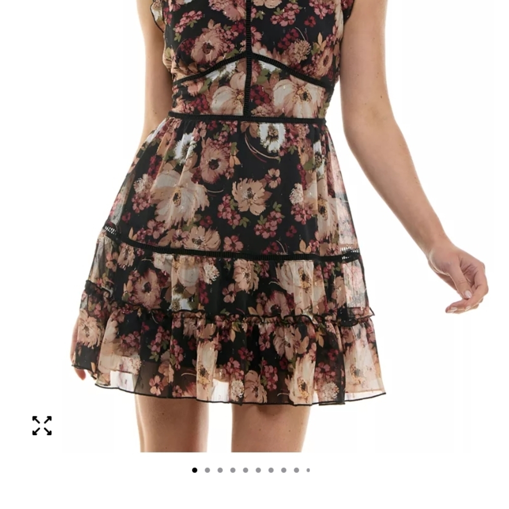 Trixxi Black Floral Mini Dress